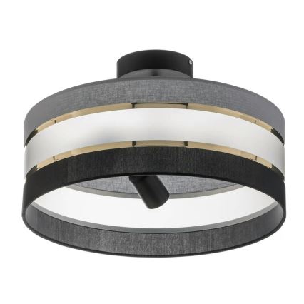 Lampadario a sospensione con supporto rigido HELEN 3xE27/15W/230V nero/grigio/oro