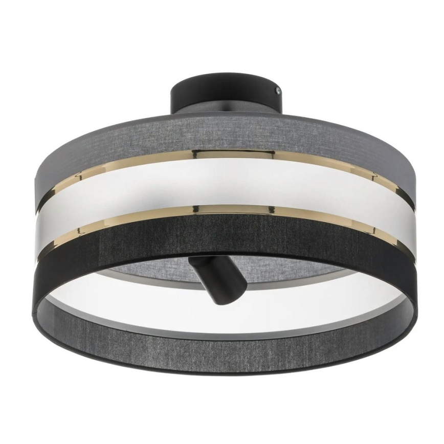 Lampadario a sospensione con supporto rigido HELEN 3xE27/15W/230V nero/grigio/oro