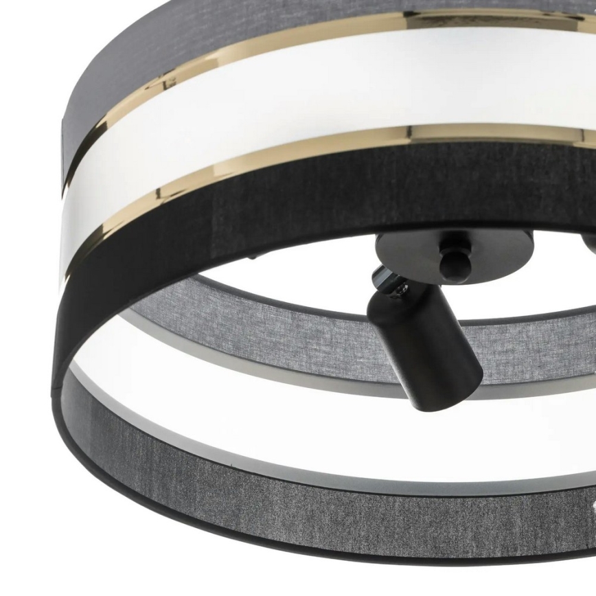 Lampadario a sospensione con supporto rigido HELEN 3xE27/15W/230V nero/grigio/oro