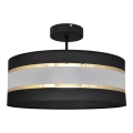 Lampadario a sospensione con supporto rigido HELEN 3xE27/15W/230V nero/oro