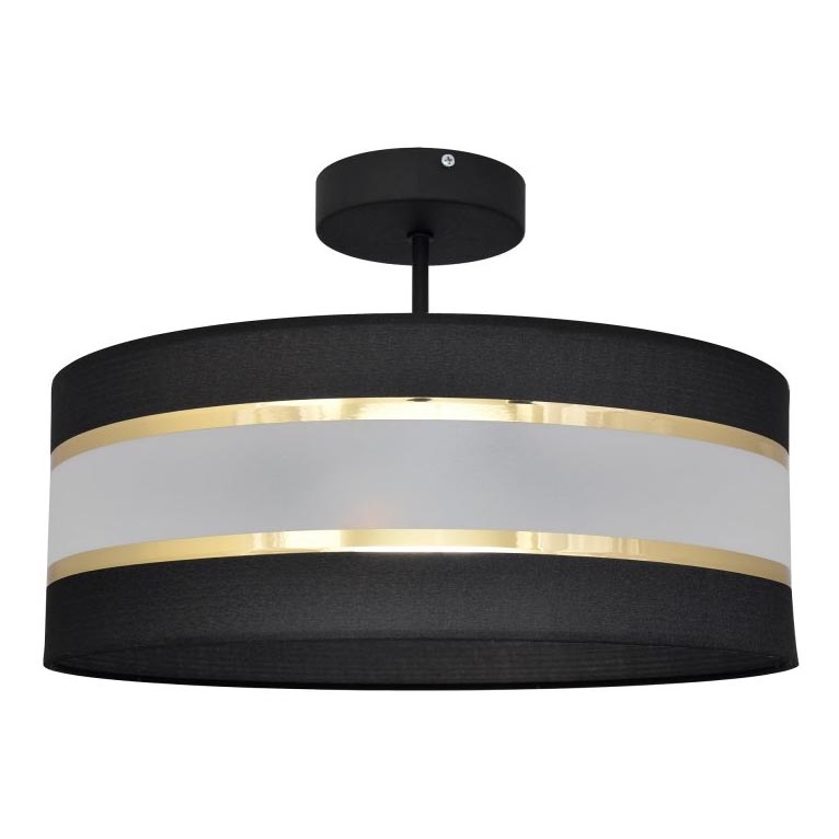 Lampadario a sospensione con supporto rigido HELEN 3xE27/15W/230V nero/oro