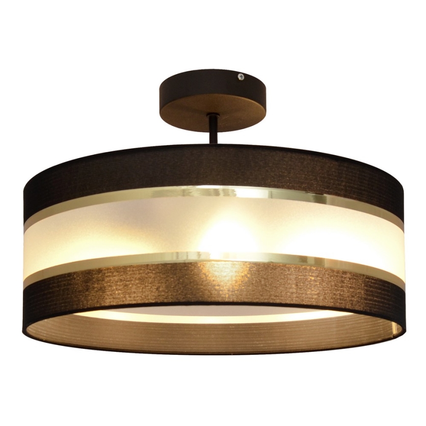 Lampadario a sospensione con supporto rigido HELEN 3xE27/15W/230V nero/oro