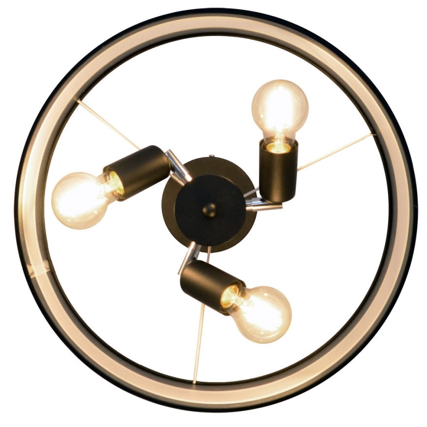 Lampadario a sospensione con supporto rigido HELEN 3xE27/15W/230V nero/oro