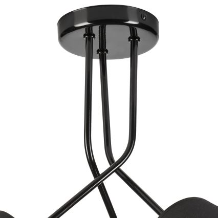Lampadario a sospensione con supporto rigido IRMA 3xE27/15W/230V nero