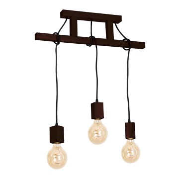 Lampadario a sospensione con supporto rigido JACK 3xE27/40W/230V legno marrone