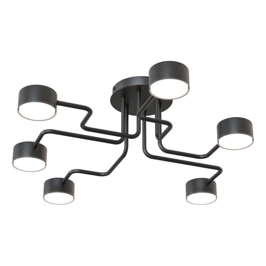 Lampadario a sospensione con supporto rigido KURAGE 6xGX53/12W/230V nero