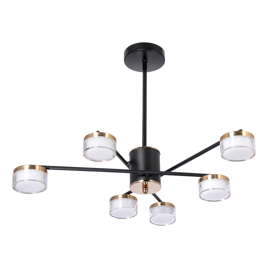 Lampadario a sospensione con supporto rigido LED 6xLED/6W/230V 3000-6500K diametro 59 cm oro/nero