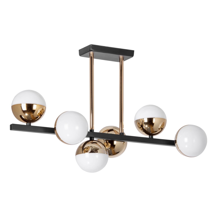 Lampadario a sospensione con supporto rigido LED 6xLED/7W/230V oro/nero