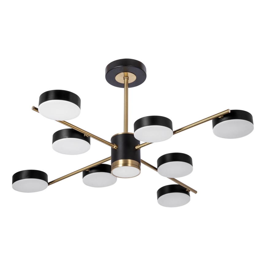 Lampadario a sospensione con supporto rigido LED 8xLED/7W/230V + LED/6W 3000-6000K diametro 77 cm oro/nero