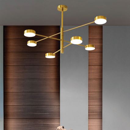 Lampadario a sospensione con supporto rigido LED LED/30W/230V 3000K oro