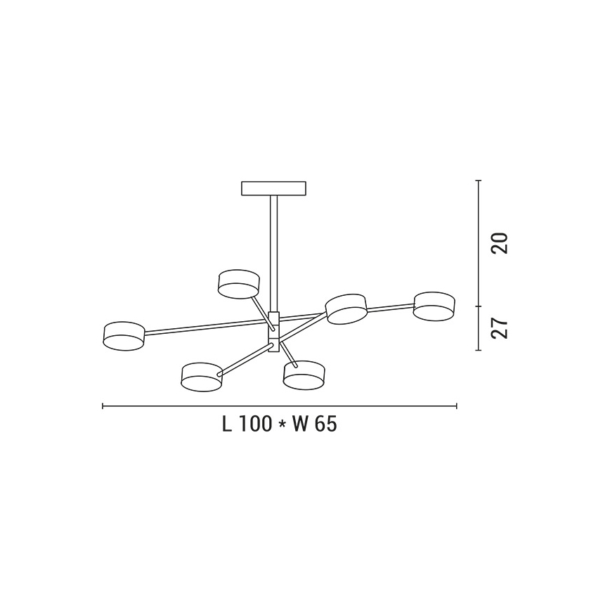 Lampadario a sospensione con supporto rigido LED LED/30W/230V 3000K oro