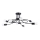 Lampadario a sospensione con supporto rigido LEVAR 8xE27/15W/230V nero