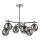 Lampadario a sospensione con supporto rigido LILOU 6xE14/5W/230V cromo opaco/fumé