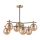 Lampadario a sospensione con supporto rigido LILOU 6xE14/5W/230V oro/nero/fumé beige