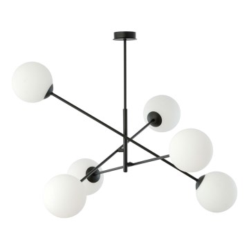 Lampadario a sospensione con supporto rigido LINEAR 6xE14/10W/230V nero/bianco