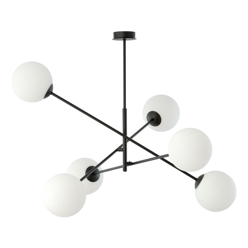 Lampadario a sospensione con supporto rigido LINEAR 6xE14/10W/230V nero/bianco