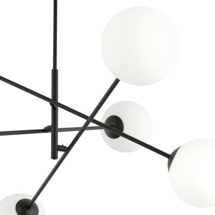 Lampadario a sospensione con supporto rigido LINEAR 6xE14/10W/230V nero/bianco