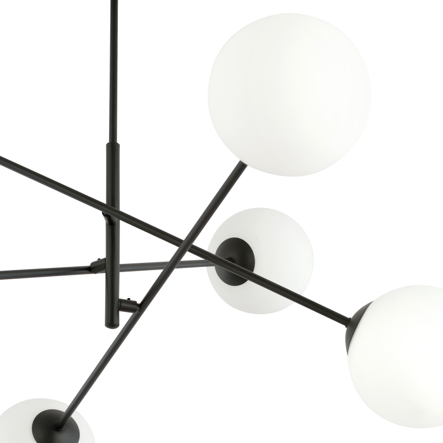Lampadario a sospensione con supporto rigido LINEAR 6xE14/10W/230V nero/bianco