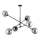Lampadario a sospensione con supporto rigido LINEAR 6xE14/10W/230V nero/grigio