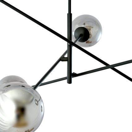 Lampadario a sospensione con supporto rigido LINEAR 6xE14/10W/230V nero/grigio