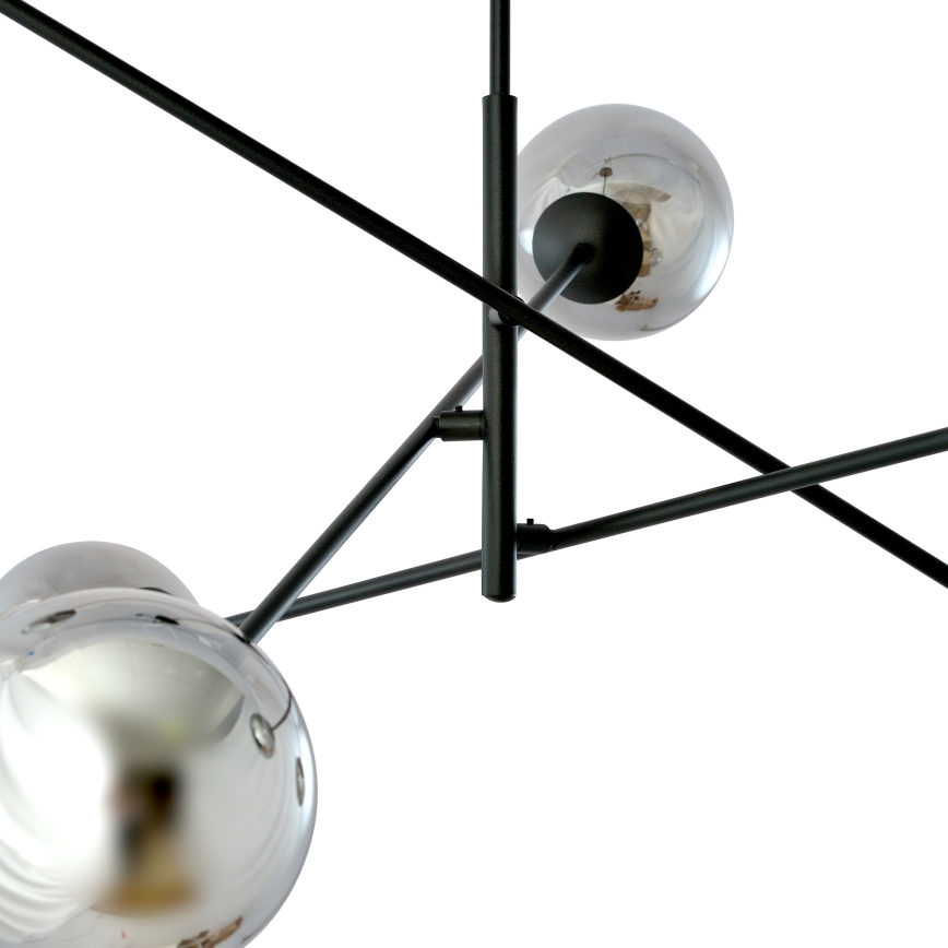 Lampadario a sospensione con supporto rigido LINEAR 6xE14/10W/230V nero/grigio