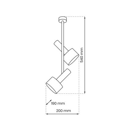 Lampadario a sospensione con supporto rigido LINTERNA 2xGX53/12W/230V nero