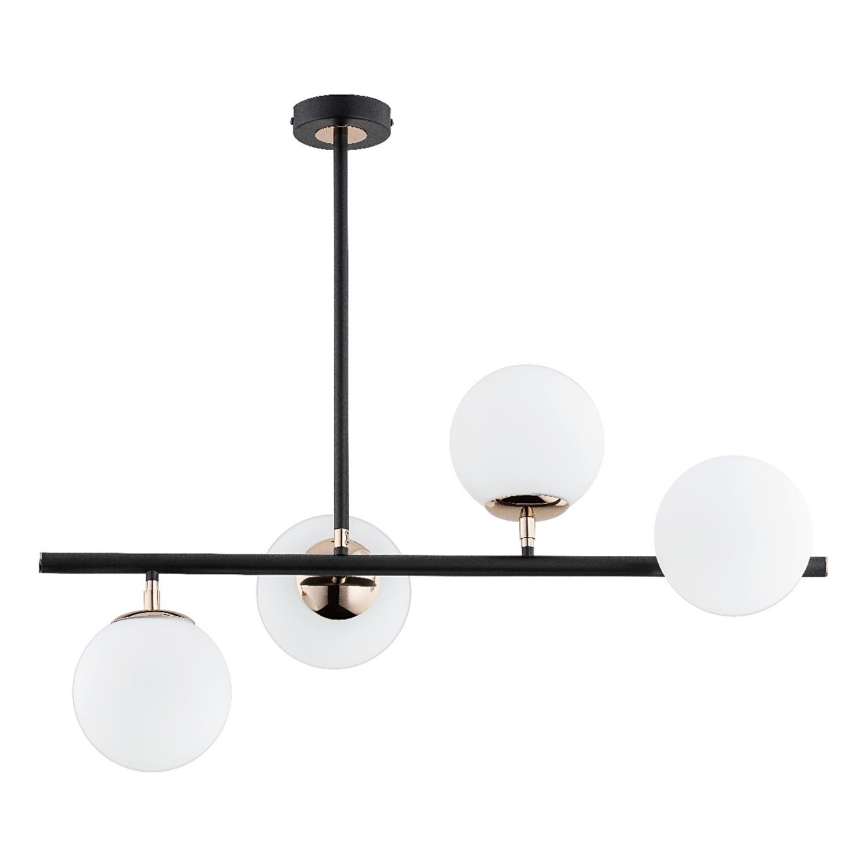 Lampadario a sospensione con supporto rigido LURO 4xE14/10W/230V nero