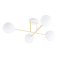 Lampadario a sospensione con supporto rigido MAGNUM 4xE14/10W/230V bianco/oro