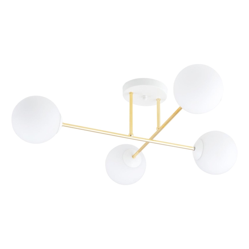 Lampadario a sospensione con supporto rigido MAGNUM 4xE14/10W/230V bianco/oro