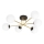 Lampadario a sospensione con supporto rigido MAGNUM 6xE14/10W/230V bianco/oro/nero