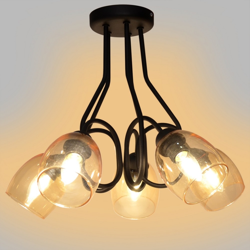 Lampadario a sospensione con supporto rigido MARIETTA 5xE27/15W/230V