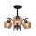 Lampadario a sospensione con supporto rigido MERRA 3xE27/40W/230V nero/beige