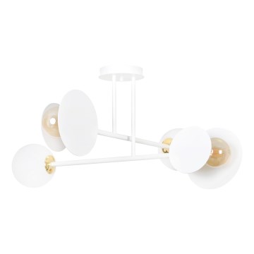 Lampadario a sospensione con supporto rigido MINERVA 2xE27/15W + 2xE14/10W/230V bianco