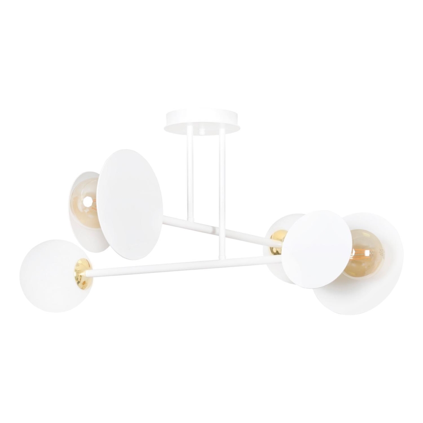 Lampadario a sospensione con supporto rigido MINERVA 2xE27/15W + 2xE14/10W/230V bianco
