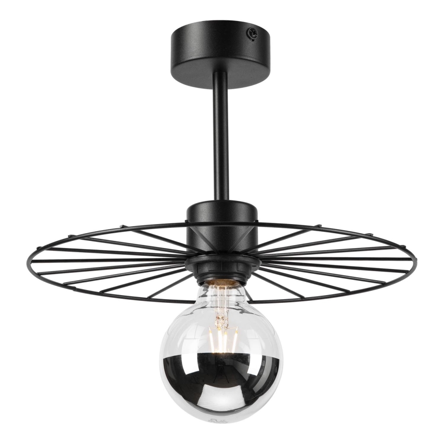 Lampadario a sospensione con supporto rigido MONTANA 1xE27/15W/230V diametro 30 cm nero