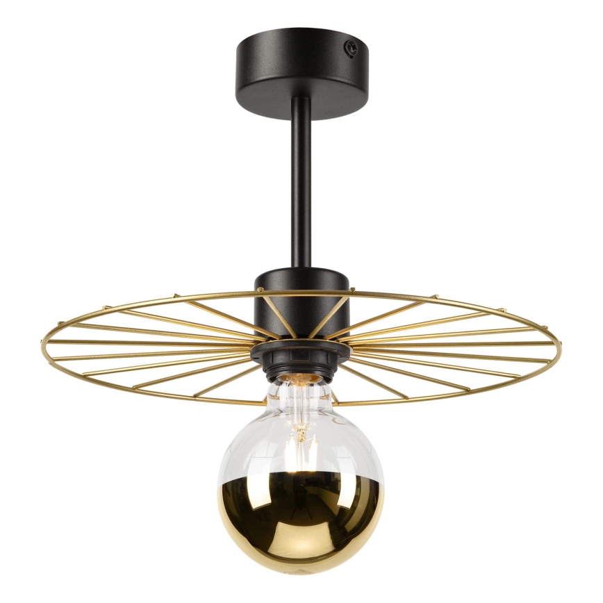 Lampadario a sospensione con supporto rigido MONTANA 1xE27/15W/230V diametro 30 cm oro/nero