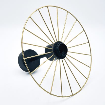 Lampadario a sospensione con supporto rigido MONTANA 1xE27/15W/230V diametro 30 cm oro/nero