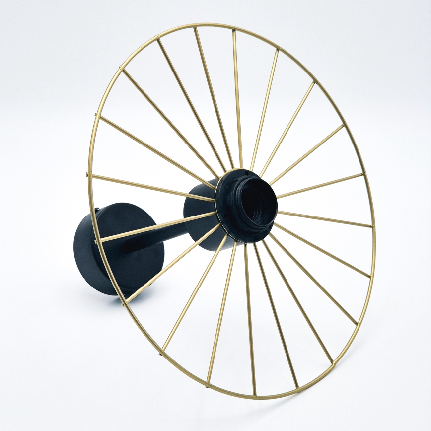 Lampadario a sospensione con supporto rigido MONTANA 1xE27/15W/230V diametro 30 cm oro/nero