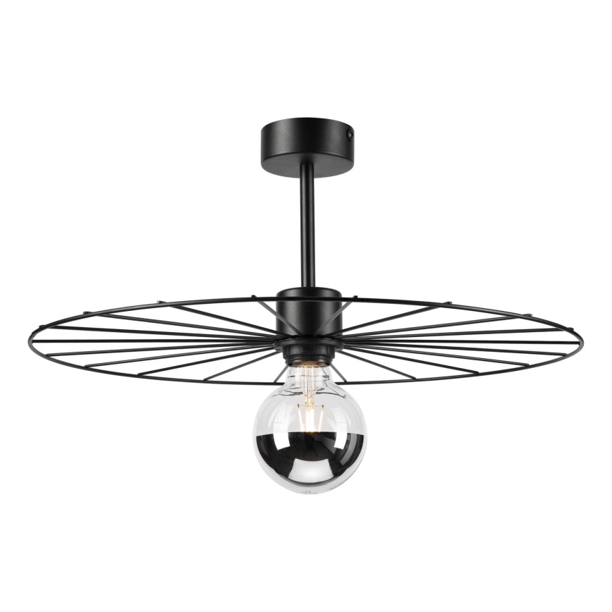 Lampadario a sospensione con supporto rigido MONTANA 1xE27/15W/230V diametro 45 cm nero