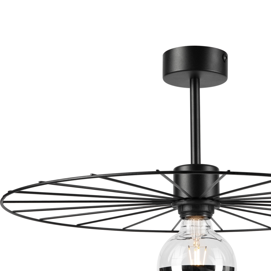 Lampadario a sospensione con supporto rigido MONTANA 1xE27/15W/230V diametro 45 cm nero