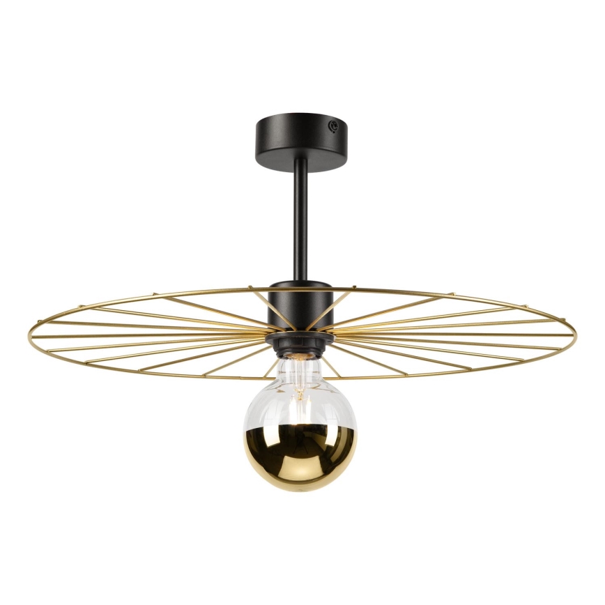 Lampadario a sospensione con supporto rigido MONTANA 1xE27/15W/230V diametro 45 cm oro/nero
