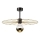 Lampadario a sospensione con supporto rigido MONTANA 1xE27/15W/230V diametro 45 cm oro/nero
