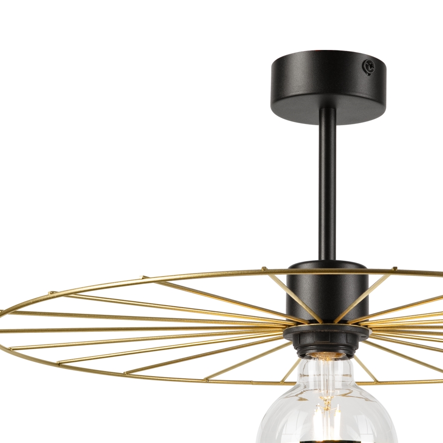 Lampadario a sospensione con supporto rigido MONTANA 1xE27/15W/230V diametro 45 cm oro/nero