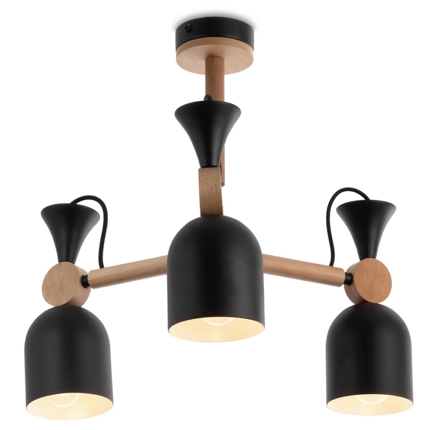 Lampadario a sospensione con supporto rigido MONTE 3xE27/60W/230V