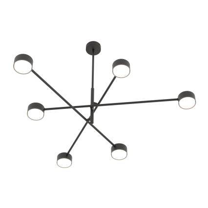 Lampadario a sospensione con supporto rigido NATSU 6xGX53/12W/230V nero