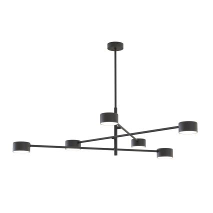 Lampadario a sospensione con supporto rigido NATSU 6xGX53/12W/230V nero
