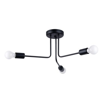 Lampadario a sospensione con supporto rigido NORAH 3xE27/15W/230V nero