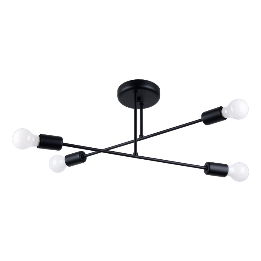 Lampadario a sospensione con supporto rigido NORAH 4xE27/15W/230V nero