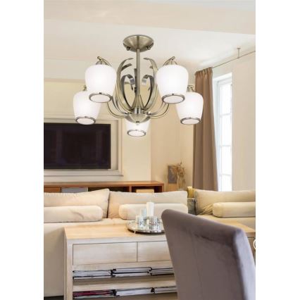 Lampadario a sospensione con supporto rigido OPERA 5xE27/60W/230V