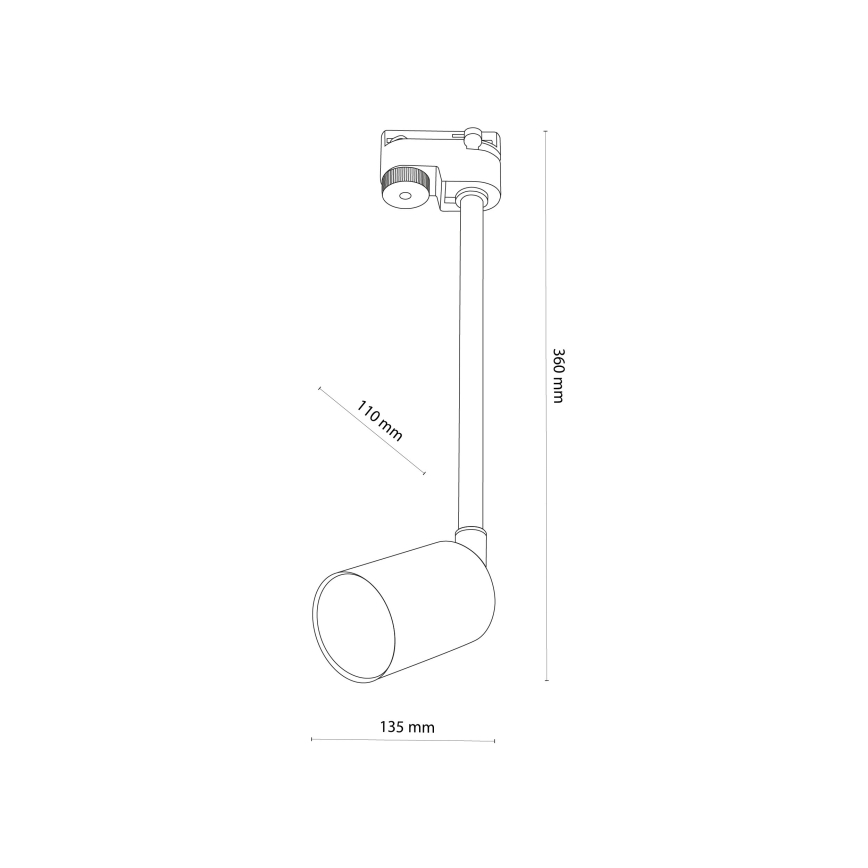 Lampadario a sospensione con supporto rigido per sistema ferroviario monofase TOP 1xGU10/10W/230V bianco